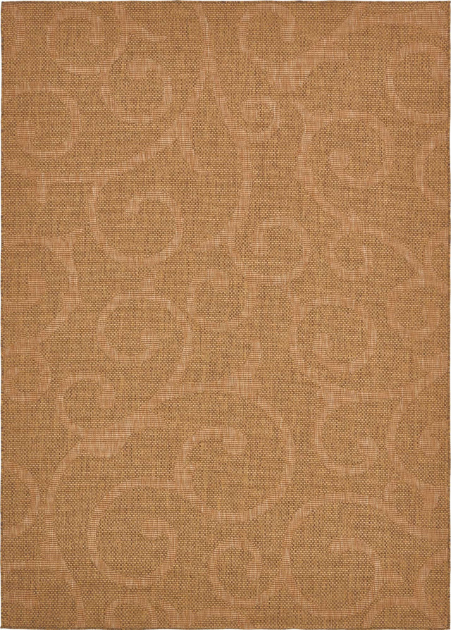 Brown 8' x 11' 4 Outdoor Botanical Rectangle Area Rug Weather Resistant for Patio, Deck, Terrace, Balcony, Porch Polypropylene Garden Floral Tropical Carpet for Sale at Rug Engine
