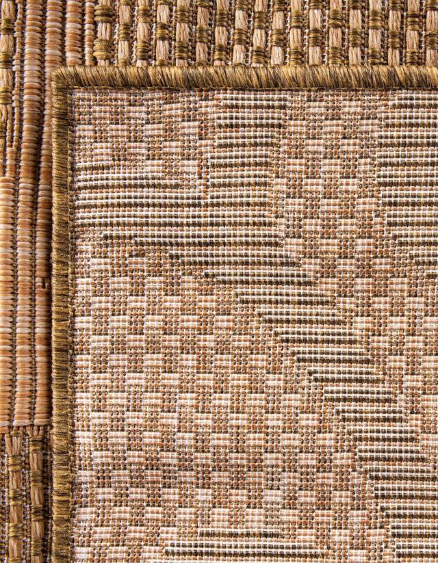 Brown 9' x 12' Outdoor Botanical Rectangle Area Rug Weather Resistant for Patio, Deck, Terrace, Balcony, Porch Polypropylene Garden Floral Tropical Carpet for Sale at Rug Engine