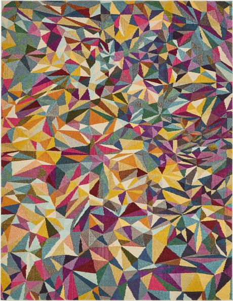 Multicolor 8' x 10' Estrella Rectangle Area Rug 100% Polypropylene Non-Shedding Stain Resistant Carpet Colorful Modern Abstract Design Easy Clean for Home Decor for Sale at Rug Engine