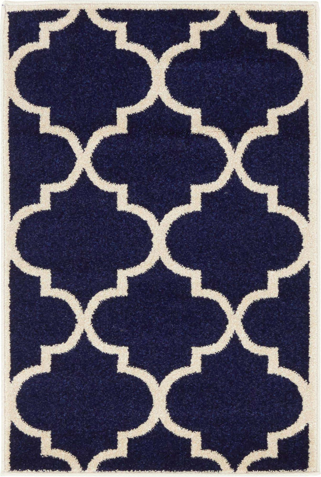 Navy Blue 2' x 3' 1 Trellis Rectangle Area Rug
