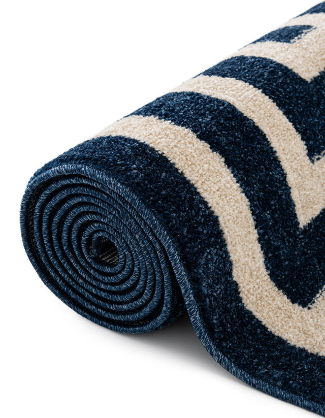 Navy Blue 7' 10 x 7' 10 Athens Square Area Rug 100% Polypropylene With Cotton Backing Easy Clean Indoor Living Dining Room Bedroom Office Carpet for Sale at Rug Engine