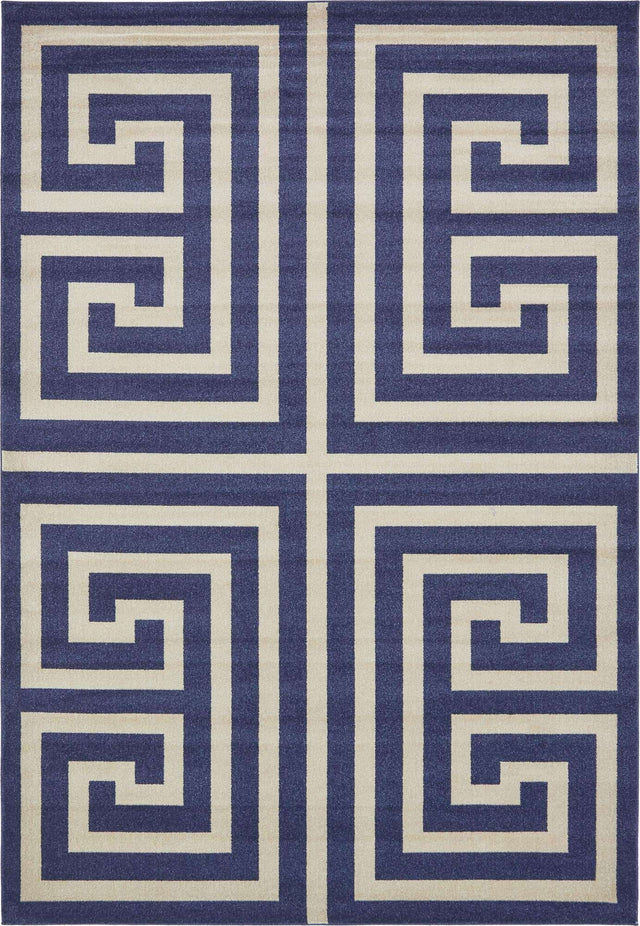 Navy Blue 7' 10 x 11' Athens Rectangle Area Rug 100% Polypropylene With Cotton Backing Easy Clean Indoor Living Dining Room Bedroom Office Carpet for Sale at Rug Engine