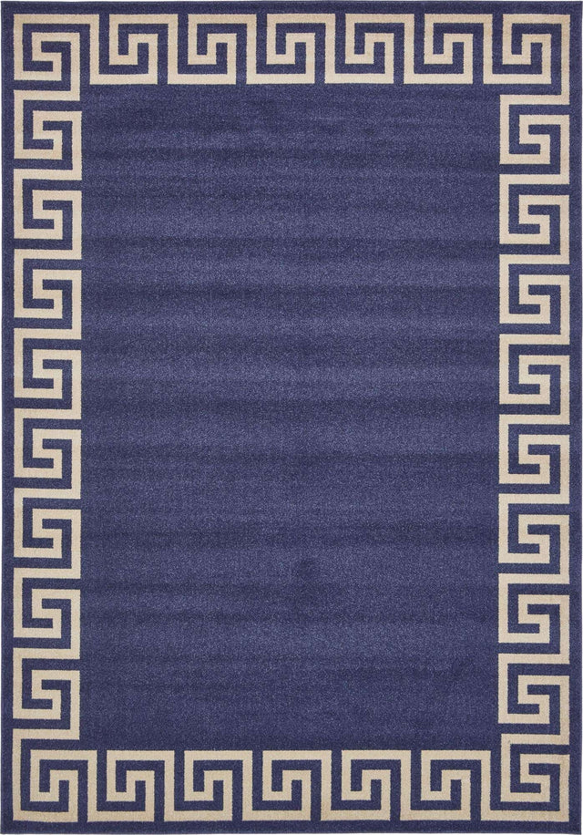 Navy Blue 7' 10 x 11' Athens Rectangle Area Rug 100% Polypropylene With Cotton Backing Easy Clean Indoor Living Dining Room Bedroom Office Carpet for Sale at Rug Engine