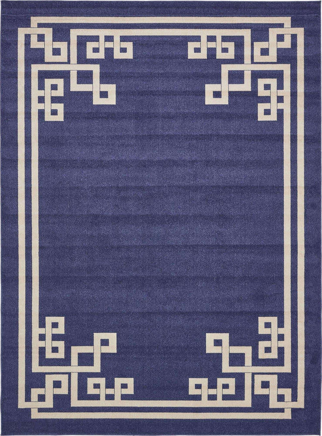 Dark Blue 10' x 13' 1 Athens Rectangle Area Rug 100% Polypropylene With Cotton Backing Easy Clean Indoor Living Dining Room Bedroom Office Carpet for Sale at Rug Engine