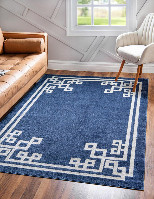 Dark Blue 2' x 3' 1 Athens Rectangle Area Rug 100% Polypropylene With Cotton Backing Easy Clean Indoor Living Dining Room Bedroom Office Carpet for Sale at Rug Engine