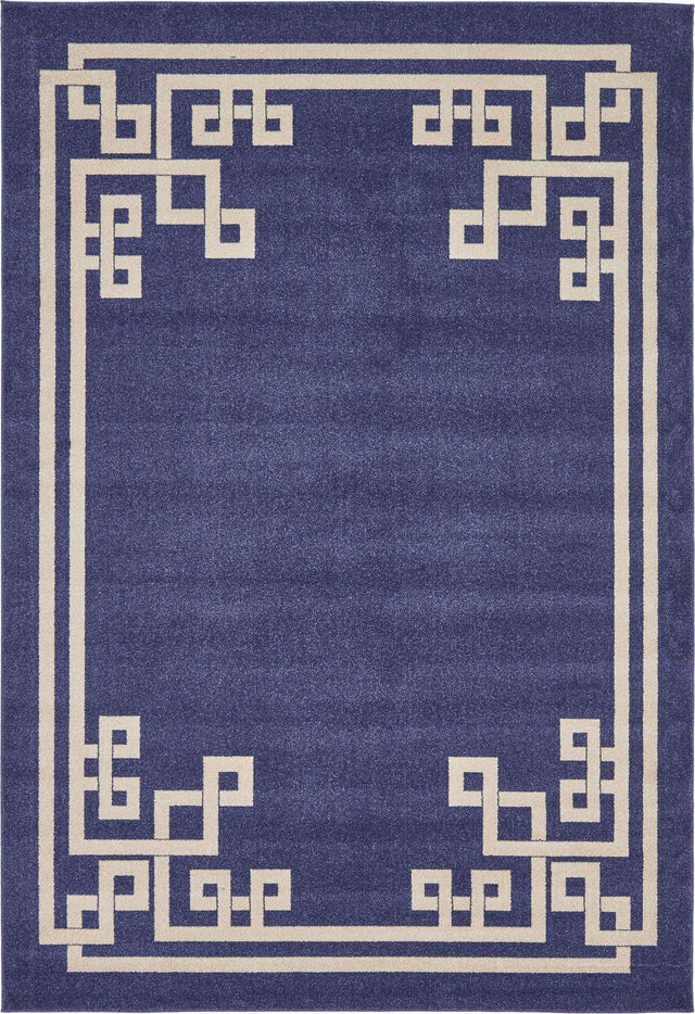 Dark Blue 7' 1 x 10' Athens Rectangle Area Rug 100% Polypropylene With Cotton Backing Easy Clean Indoor Living Dining Room Bedroom Office Carpet for Sale at Rug Engine