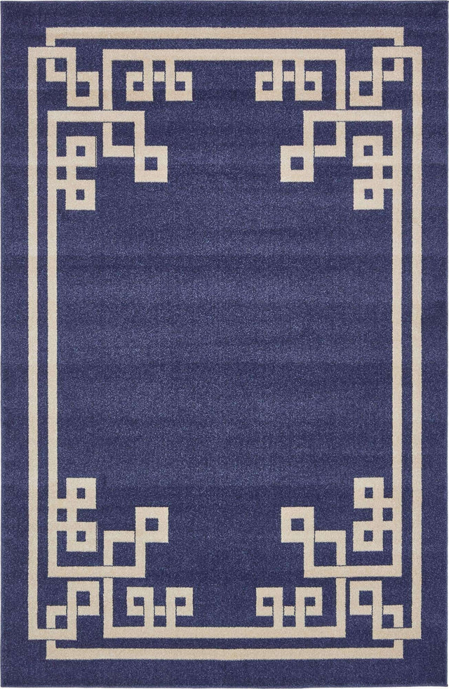 Dark Blue 6' 1 x 9' Athens Rectangle Area Rug 100% Polypropylene With Cotton Backing Easy Clean Indoor Living Dining Room Bedroom Office Carpet for Sale at Rug Engine