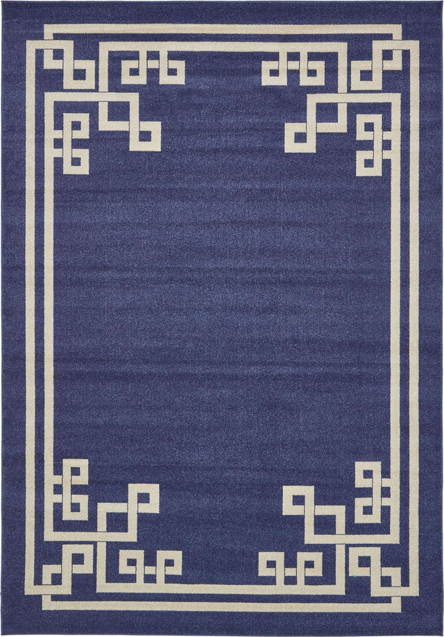 Dark Blue 7' 10 x 11' Athens Rectangle Area Rug 100% Polypropylene With Cotton Backing Easy Clean Indoor Living Dining Room Bedroom Office Carpet for Sale at Rug Engine