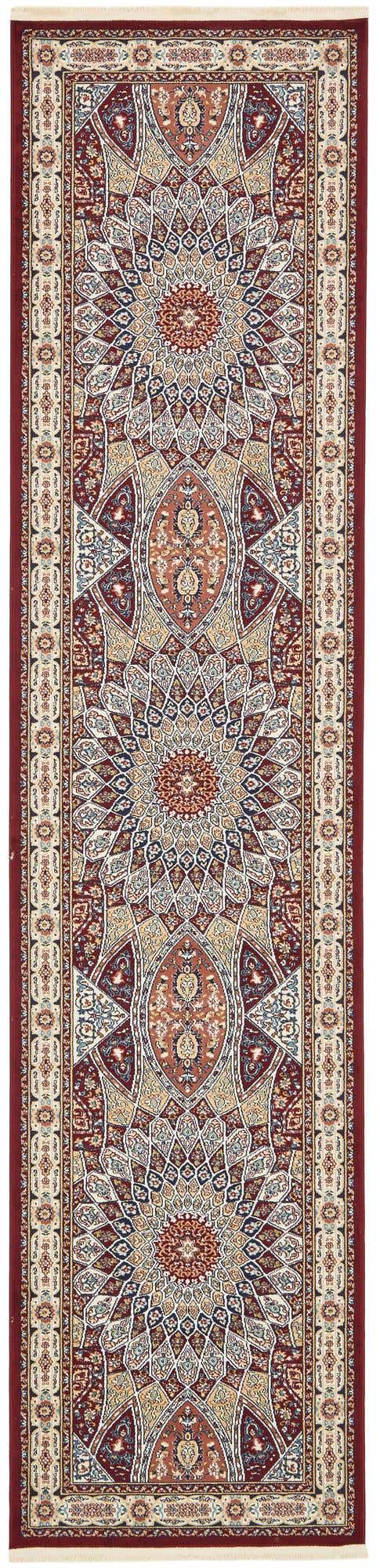 Burgundy 2' 11 x 13' 1 Narenj Runner Area Rug 85% Polypropylene & 15% Polyester Traditional Classic Carpet for Living, Dining, Bedrooms, Office for Sale at Rug Engine
