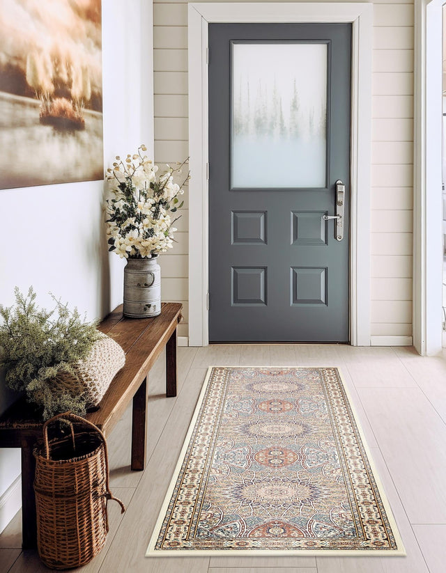 Ivory 2' 11 x 13' 1 Narenj Runner Area Rug 85% Polypropylene & 15% Polyester Traditional Classic Carpet for Living, Dining, Bedrooms, Office for Sale at Rug Engine