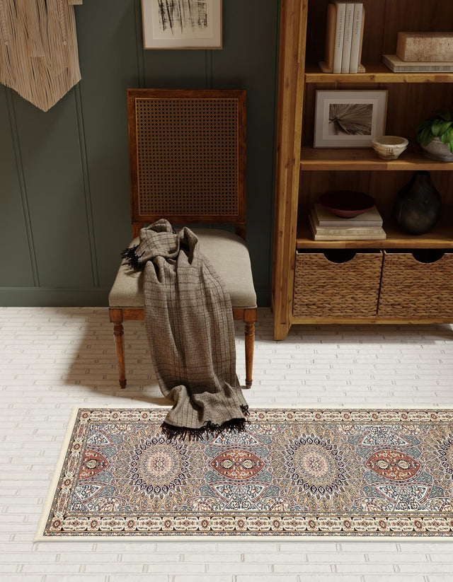 Ivory 2' 11 x 13' 1 Narenj Runner Area Rug 85% Polypropylene & 15% Polyester Traditional Classic Carpet for Living, Dining, Bedrooms, Office for Sale at Rug Engine