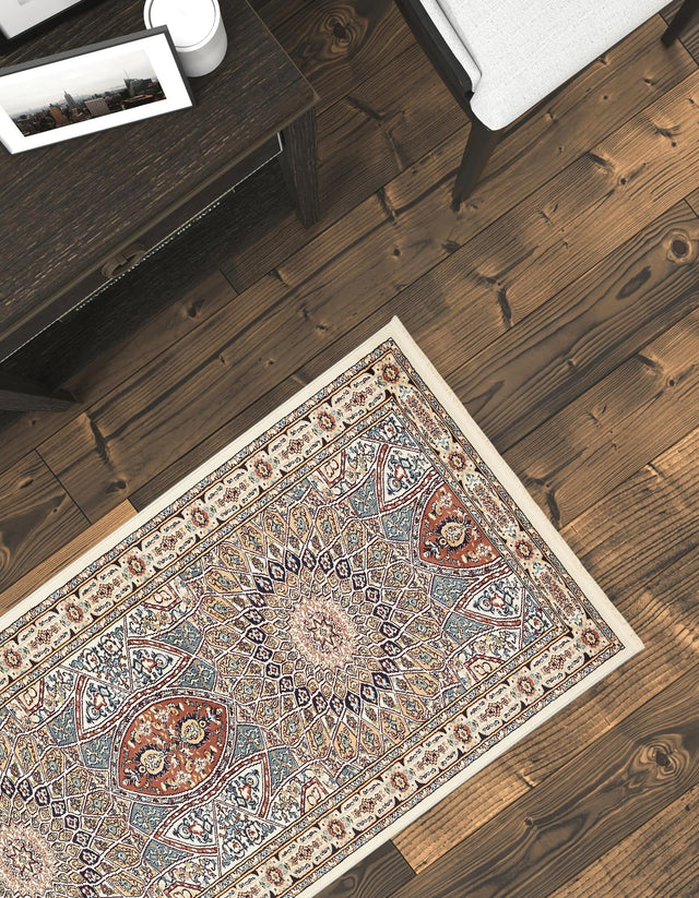 Ivory 2' 11 x 13' 1 Narenj Runner Area Rug 85% Polypropylene & 15% Polyester Traditional Classic Carpet for Living, Dining, Bedrooms, Office for Sale at Rug Engine