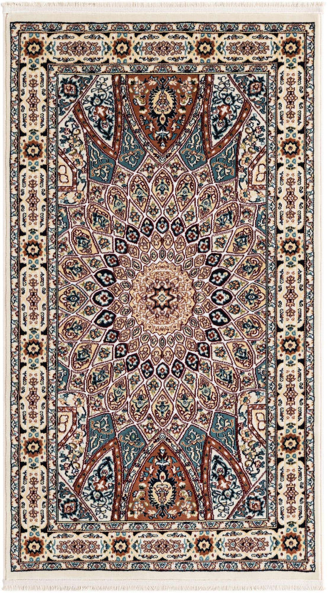 Ivory 3' 1 x 5' 3 Narenj Rectangle Area Rug 85% Polypropylene & 15% Polyester Traditional Classic Carpet for Living, Dining, Bedrooms, Office for Sale at Rug Engine