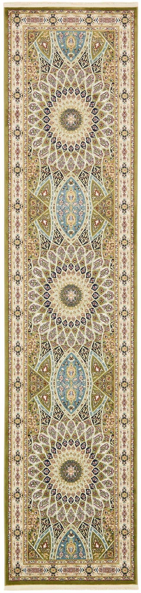 Green 2' 11 x 13' 1 Narenj Runner Area Rug 85% Polypropylene & 15% Polyester Traditional Classic Carpet for Living, Dining, Bedrooms, Office for Sale at Rug Engine