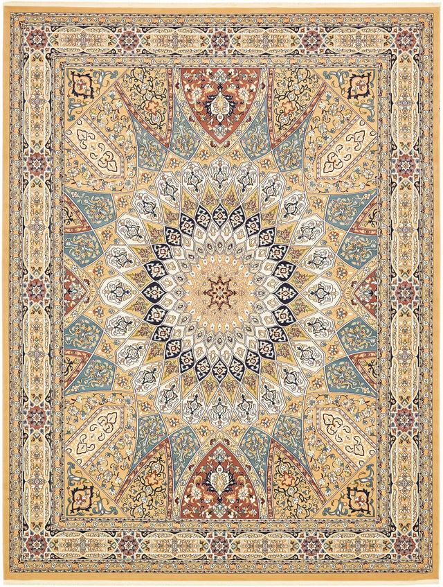 Beige 10' x 13' 1 Narenj Rectangle Area Rug 85% Polypropylene & 15% Polyester Traditional Classic Carpet for Living, Dining, Bedrooms, Office for Sale at Rug Engine