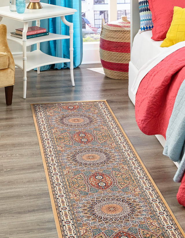 Beige 2' 11 x 13' 1 Narenj Runner Area Rug 85% Polypropylene & 15% Polyester Traditional Classic Carpet for Living, Dining, Bedrooms, Office for Sale at Rug Engine