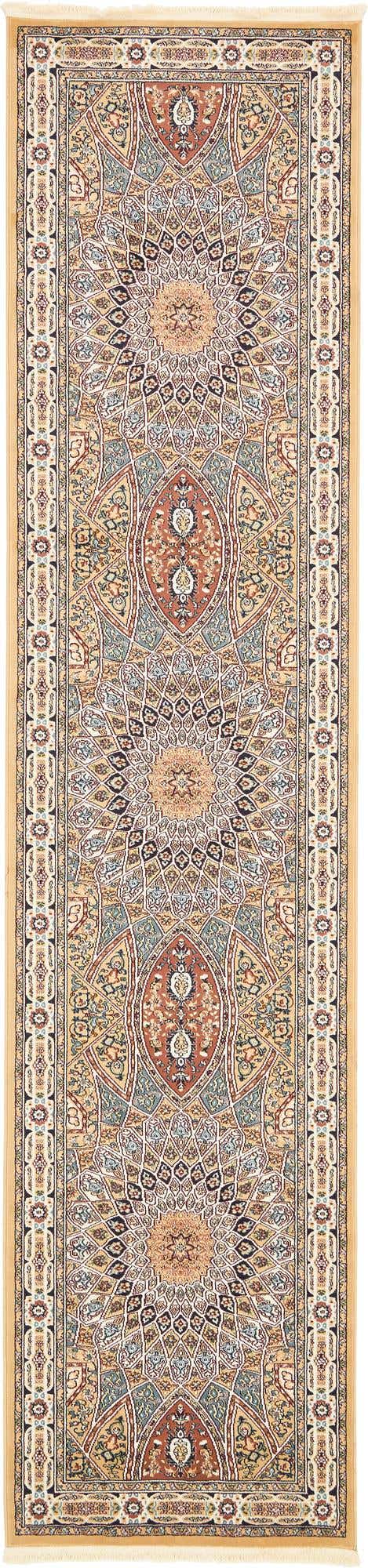 Beige 2' 11 x 13' 1 Narenj Runner Area Rug 85% Polypropylene & 15% Polyester Traditional Classic Carpet for Living, Dining, Bedrooms, Office for Sale at Rug Engine