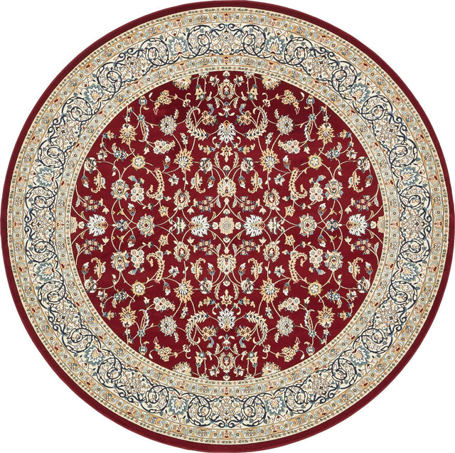 Burgundy 10' x 10' Narenj Round Area Rug 85% Polypropylene & 15% Polyester Traditional Classic Carpet for Living, Dining, Bedrooms, Office for Sale at Rug Engine