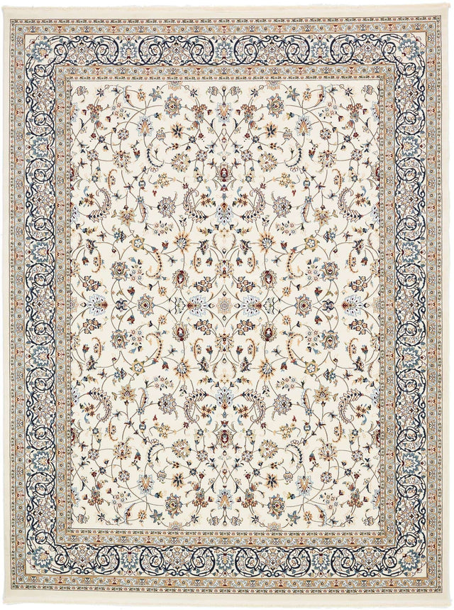 Ivory 10' x 13' Narenj Rectangle Area Rug 85% Polypropylene & 15% Polyester Traditional Classic Carpet for Living, Dining, Bedrooms, Office for Sale at Rug Engine
