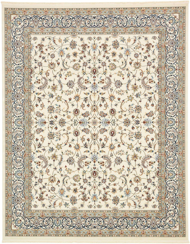 Ivory 7' 10 x 10' Narenj Rectangle Area Rug 85% Polypropylene & 15% Polyester Traditional Classic Carpet for Living, Dining, Bedrooms, Office for Sale at Rug Engine