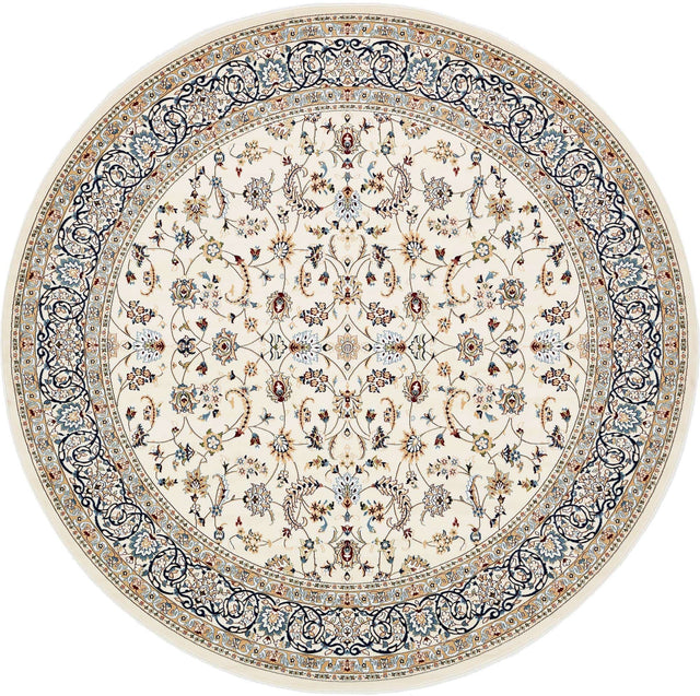 Ivory 10' x 10' Narenj Round Area Rug 85% Polypropylene & 15% Polyester Traditional Classic Carpet for Living, Dining, Bedrooms, Office for Sale at Rug Engine