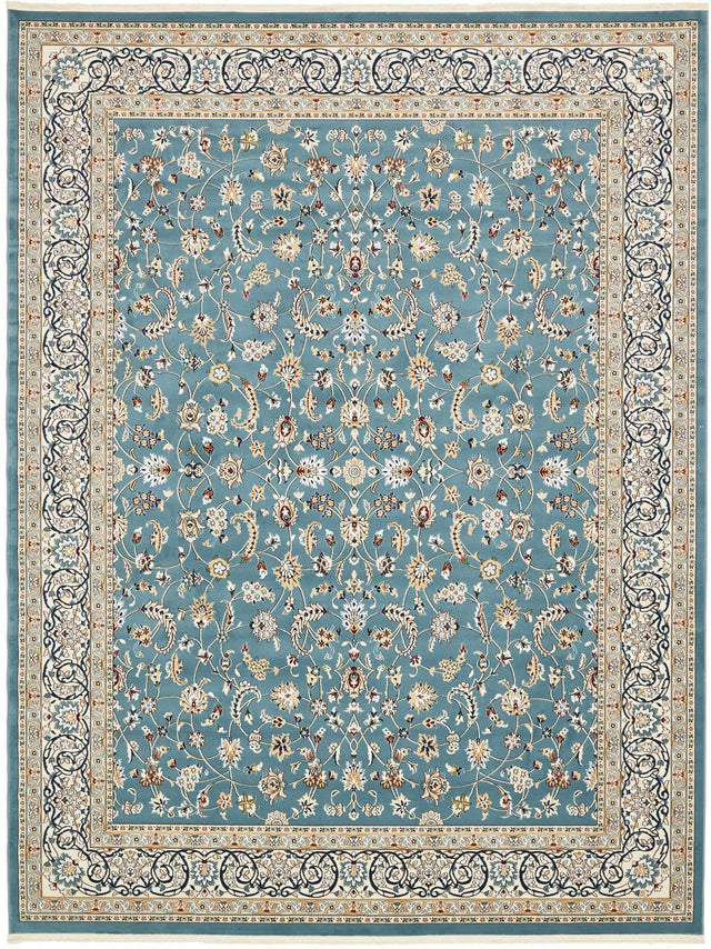Blue 10' x 13' Narenj Rectangle Area Rug 85% Polypropylene & 15% Polyester Traditional Classic Carpet for Living, Dining, Bedrooms, Office for Sale at Rug Engine