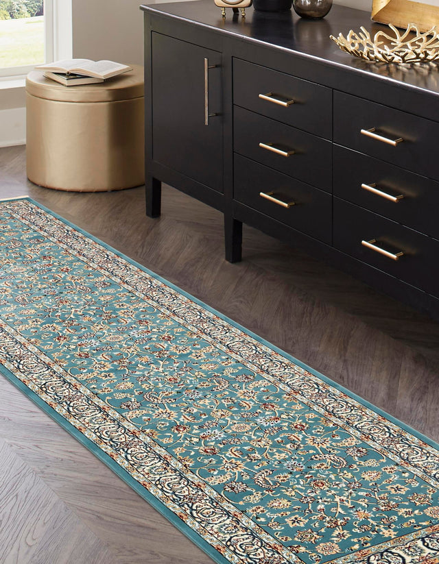 Blue 2' 11 x 13' 1 Narenj Runner Area Rug 85% Polypropylene & 15% Polyester Traditional Classic Carpet for Living, Dining, Bedrooms, Office for Sale at Rug Engine