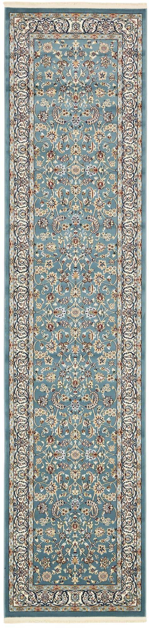 Blue 2' 11 x 13' 1 Narenj Runner Area Rug 85% Polypropylene & 15% Polyester Traditional Classic Carpet for Living, Dining, Bedrooms, Office for Sale at Rug Engine