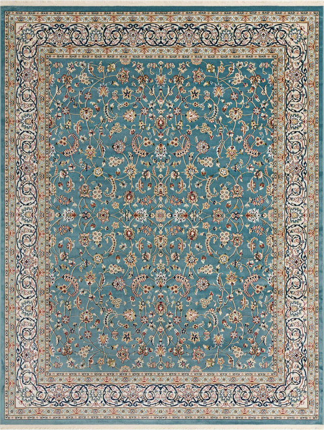 Blue 7' 10 x 10' Narenj Rectangle Area Rug 85% Polypropylene & 15% Polyester Traditional Classic Carpet for Living, Dining, Bedrooms, Office for Sale at Rug Engine