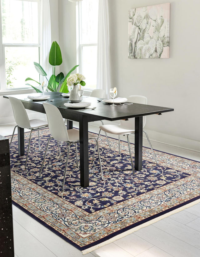 Navy Blue 3' 1 x 5' 3 Narenj Rectangle Area Rug 85% Polypropylene & 15% Polyester Traditional Classic Carpet for Living, Dining, Bedrooms, Office for Sale at Rug Engine