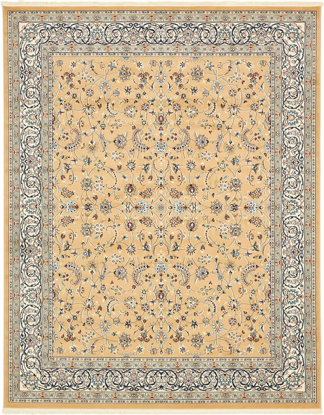 Beige 8' x 10' Narenj Rectangle Area Rug 85% Polypropylene & 15% Polyester Traditional Classic Carpet for Living, Dining, Bedrooms, Office for Sale at Rug Engine
