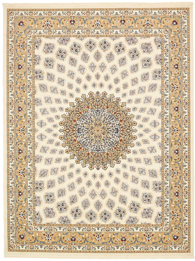 Ivory 10' x 13' Narenj Rectangle Area Rug 85% Polypropylene & 15% Polyester Traditional Classic Carpet for Living, Dining, Bedrooms, Office for Sale at Rug Engine