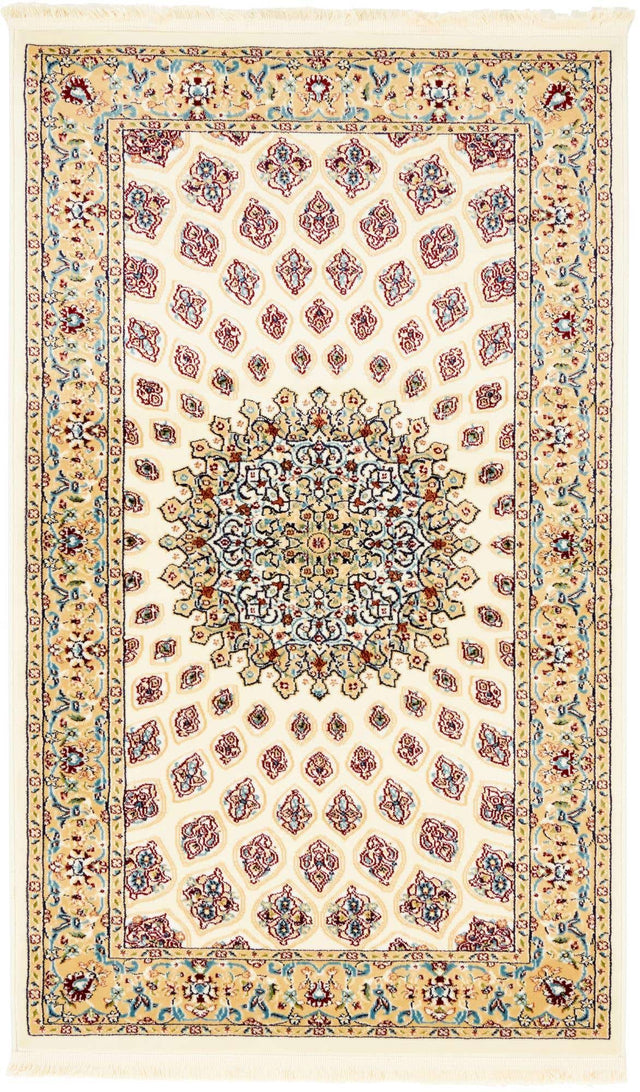 Ivory 3' 1 x 5' 3 Narenj Rectangle Area Rug 85% Polypropylene & 15% Polyester Traditional Classic Carpet for Living, Dining, Bedrooms, Office for Sale at Rug Engine