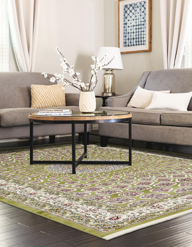 Green 3' x 5' 1 Narenj Rectangle Area Rug 85% Polypropylene & 15% Polyester Traditional Classic Carpet for Living, Dining, Bedrooms, Office for Sale at Rug Engine
