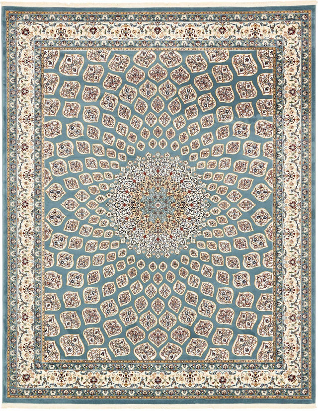 Blue 8' x 10' Narenj Rectangle Area Rug 85% Polypropylene & 15% Polyester Traditional Classic Carpet for Living, Dining, Bedrooms, Office for Sale at Rug Engine