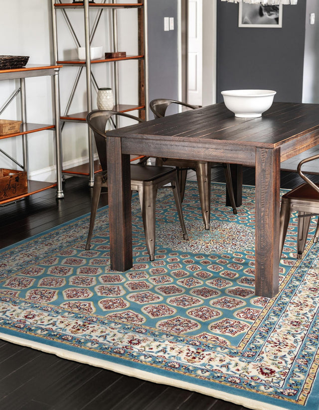 Blue 5' 1 x 8' Narenj Rectangle Area Rug 85% Polypropylene & 15% Polyester Traditional Classic Carpet for Living, Dining, Bedrooms, Office for Sale at Rug Engine