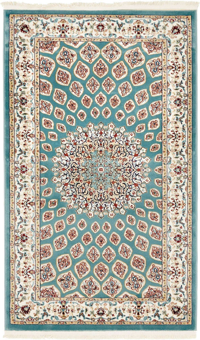 Blue 3' x 5' 1 Narenj Rectangle Area Rug 85% Polypropylene & 15% Polyester Traditional Classic Carpet for Living, Dining, Bedrooms, Office for Sale at Rug Engine