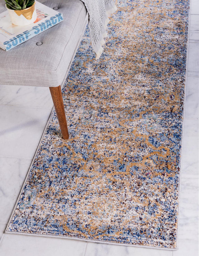 Light Blue 2' 2 x 6' 9 Augustus Runner Area Rug 70% Polypropylene & 30% Polyester With Cotton Backing Easy Clean Home Decor Carpet for Sale at Rug Engine