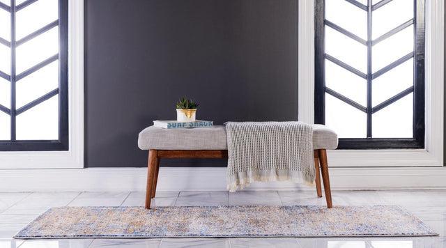 Light Blue 2' 2 x 6' 9 Augustus Runner Area Rug 70% Polypropylene & 30% Polyester With Cotton Backing Easy Clean Home Decor Carpet for Sale at Rug Engine