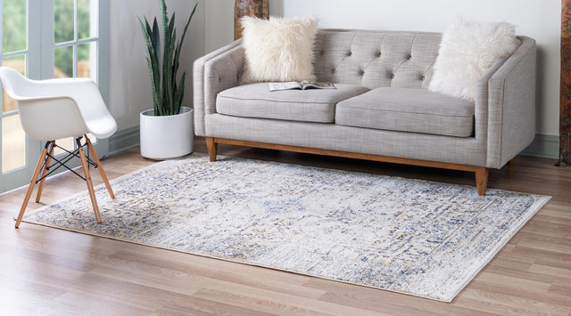 Cream 5' 1 x 8' Augustus Rectangle Area Rug 70% Polypropylene & 30% Polyester With Cotton Backing Easy Clean Home Decor Carpet for Sale at Rug Engine