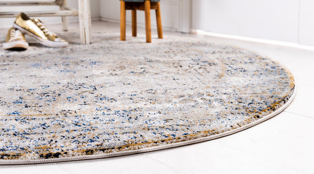 Cream 5' x 5' Augustus Round Area Rug 70% Polypropylene & 30% Polyester With Cotton Backing Easy Clean Home Decor Carpet for Sale at Rug Engine