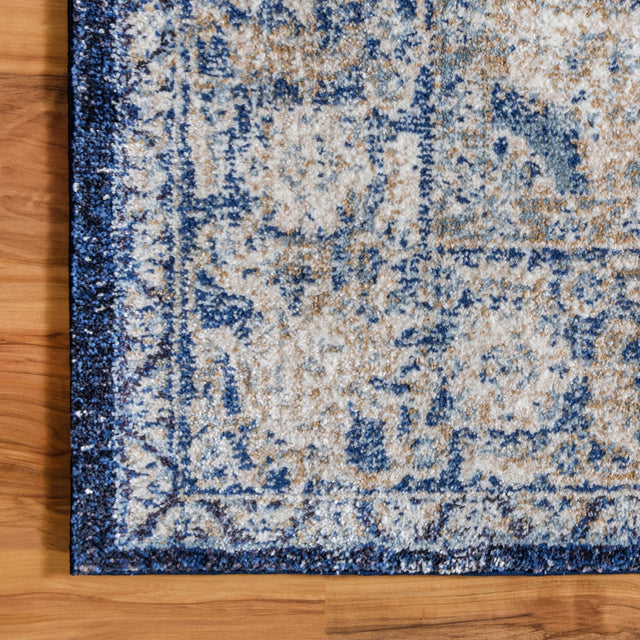 Blue 2' 7 x 12' 2 Augustus Runner Area Rug 70% Polypropylene & 30% Polyester With Cotton Backing Easy Clean Home Decor Carpet for Sale at Rug Engine
