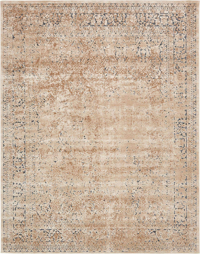Beige 7' 10 x 10' Chateau Rectangle Area Rug 85% Polypropylene & 15% Chenille With Cotton Backing Traditional Vintage Distressed Carpet for Classical Interior Design Decorating for Sale at Rug Engine
