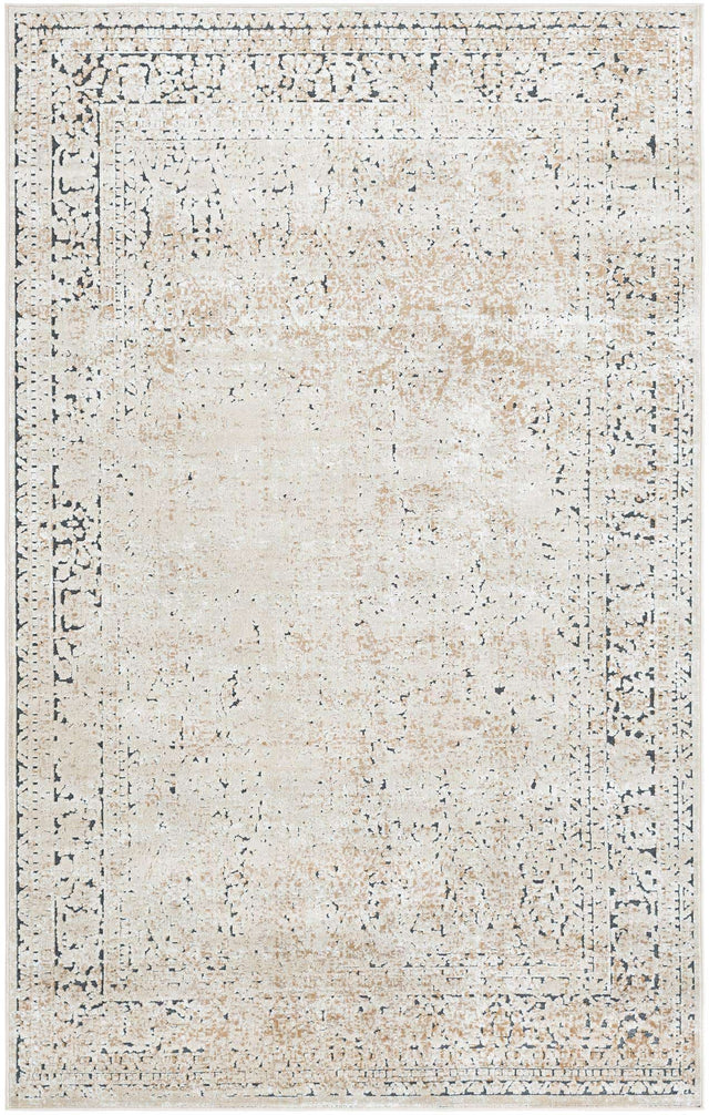 Beige 5' 3 x 8' Chateau Rectangle Area Rug 85% Polypropylene & 15% Chenille With Cotton Backing Traditional Vintage Distressed Carpet for Classical Interior Design Decorating for Sale at Rug Engine