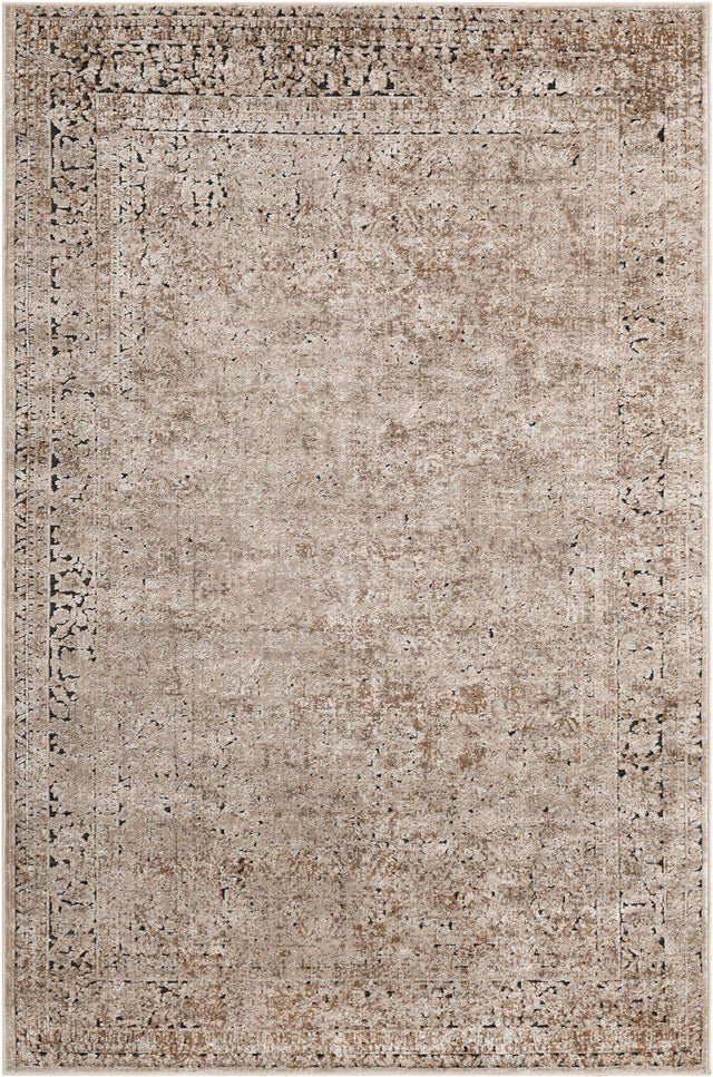 Beige 4' 1 x 6' 1 Chateau Rectangle Area Rug 85% Polypropylene & 15% Chenille With Cotton Backing Traditional Vintage Distressed Carpet for Classical Interior Design Decorating for Sale at Rug Engine