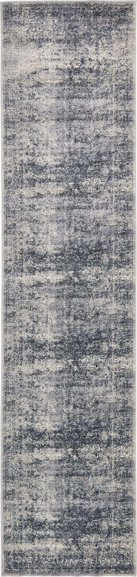 Blue Gray 3' 1 x 13' 1 Chateau Runner Area Rug 85% Polypropylene & 15% Chenille With Cotton Backing Traditional Vintage Distressed Carpet for Classical Interior Design Decorating for Sale at Rug Engine