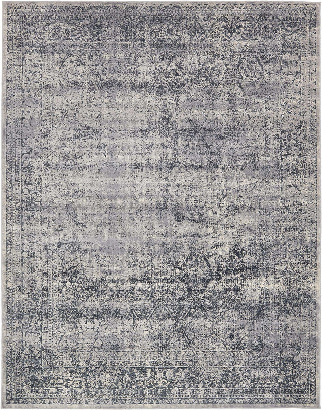 Blue Gray 7' 10 x 10' Chateau Rectangle Area Rug 85% Polypropylene & 15% Chenille With Cotton Backing Traditional Vintage Distressed Carpet for Classical Interior Design Decorating for Sale at Rug Engine