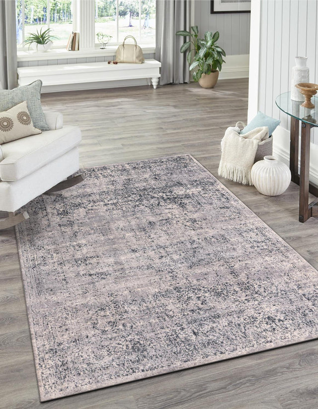 Blue Gray 5' 3 x 8' Chateau Rectangle Area Rug 85% Polypropylene & 15% Chenille With Cotton Backing Traditional Vintage Distressed Carpet for Classical Interior Design Decorating for Sale at Rug Engine