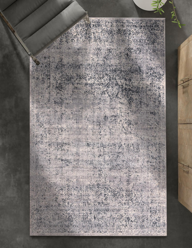 Blue Gray 3' 1 x 5' 3 Chateau Rectangle Area Rug 85% Polypropylene & 15% Chenille With Cotton Backing Traditional Vintage Distressed Carpet for Classical Interior Design Decorating for Sale at Rug Engine