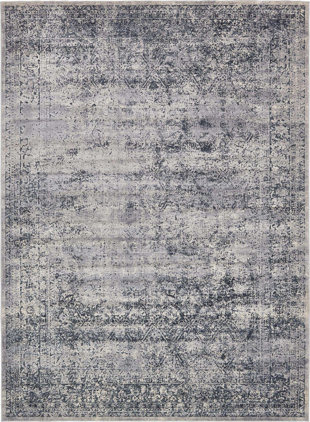 Blue Gray 9' x 12' Chateau Rectangle Area Rug 85% Polypropylene & 15% Chenille With Cotton Backing Traditional Vintage Distressed Carpet for Classical Interior Design Decorating for Sale at Rug Engine